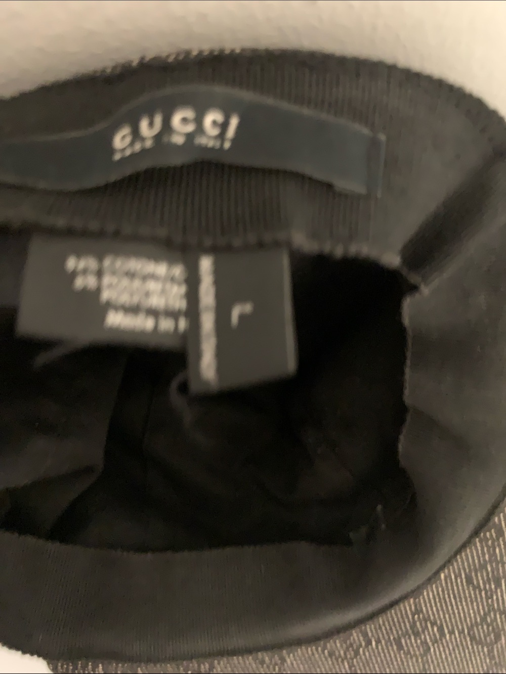 Gucci Men's Black Patterned Cap with Gold Accent - Picture 3 of 3